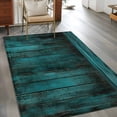 thumbnail image 3 of 3'x5' Area Rugs, Teal Board Indoor Outdoor Area Rug for Living Room Bedroom, Vintage Chic Wooden Grain Washable Bathroom Rugs Kitchen Floor Carpet Mats Home Decor Aesthetic, 3 of 8