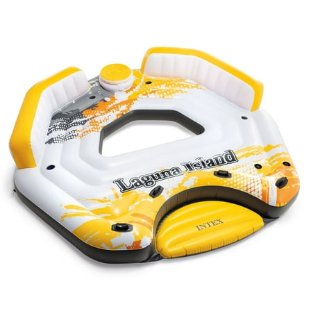 Intex 57276EP 5 Person Inflatable Laguna Island Lounging Pool Float, Yellow