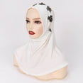 thumbnail image 5 of Baberdicy Head Wraps for Women's Hair Easy Wear Soft Hijab for Women Instant Hijab Scarf Turbans Prayer Scarf Muslim Abayas Dress Clothes Headwraps White, 5 of 5