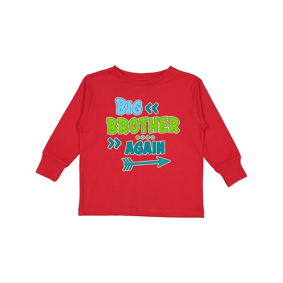 Inktastic Big Brother Again with Arrow Boys or Girls Long Sleeve Toddler T-Shirt