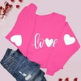 thumbnail image 6 of BLTIBY Valentine Sweatshirts for Women Love Heart Graphic Sweater Long Sleeve Crew Neck Pullover Blouse Fashion Casual Valentines the Day Tops Hot Pink 2 M, 6 of 9