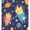 thumbnail image 3 of Space Twin Size Duvet Cover Set, Cartoon Dog and Cat Floating among the Stars Animal Astronauts Exploring Universe, Decorative 2 Piece Bedding Set with 1 Pillow Sham, Multicolor, by Ambesonne, 3 of 3