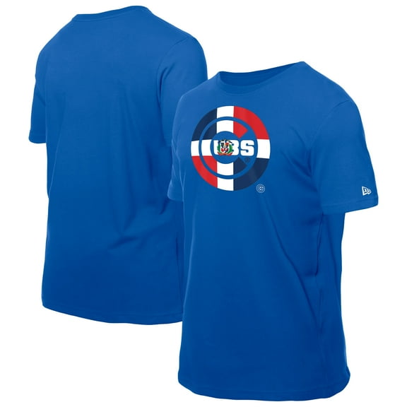 Men's New Era Royal Chicago Cubs Dominican Republic Flag Logo T-Shirt