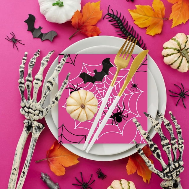 Decoraciones de Halloween, adornos de Halloween, regalos de Halloween, 20 servilletas de Halloween, telaraña, toalla de papel para decoración de Halloween, suministros para fiestas, toallas de papel p