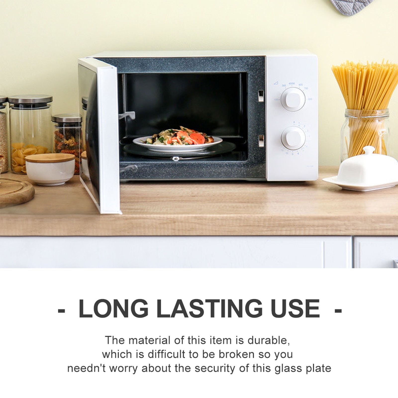 IBASETOY  Microwave Glass Turntable Plate Sturdy Heat-Resistant Transparent for Most Microwaves
