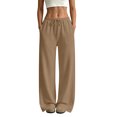 thumbnail image 2 of Wide Leg Sweatpants for Women Winter High Waisted Baggy Sweat Track Pants Drawstring Casual Pants with Pockets 2XL, 2 of 8