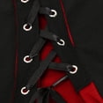 thumbnail image 6 of Halloween Dresses for Women Color Block Medieval Renaissance Waist Strap Dress Long Sleeve V Neck Dress, 6 of 7