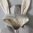 thumbnail image 6 of Baby Snowsuit Animal Bunny Snowsuit Easter Romper Long Ear Rabbit Hoodie Jumpsuit With Zipper Baby Girl Winter Clothes Grey 12 Months-18 Months, 6 of 7