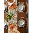 thumbnail image 2 of Fall Orange Gray Pumpkins Burlap-Cotton Table Runner 48 Inches Long,Thanksgiving Maple Leaf Farmhouse Table Runners,Outdoor Dining Tablecloths Decor for Baby Shower Party Wedding 13x48, 2 of 9