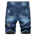 thumbnail image 2 of Men‘s High-end Ripped Personality Camouflage Stitching Trend Denim Shorts Hip Hop Work Shorts Men Summer Pants Jeans, 2 of 5