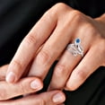 thumbnail image 2 of Retro Snake Coil Wrap Blue Turquoise Sterling Silver Ring-8, 2 of 4