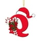 thumbnail image 2 of Colgante de árbol de Navidad de acrílico 2D con letras | Juego de 26 adornos con iniciales del alfabeto para decoración navideña, 2 of 6