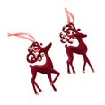 thumbnail image 2 of Adorno colgante Strade Fareast Limited Navidad flocado rojo Alce, 2 of 8
