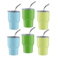 thumbnail image 1 of 6Pack Mini Tumbler Shot Glass with Straw & Lid, Mini Tumbler Cups, Double Wall Tumbler Shot Glasses, 2Oz(B), 1 of 2