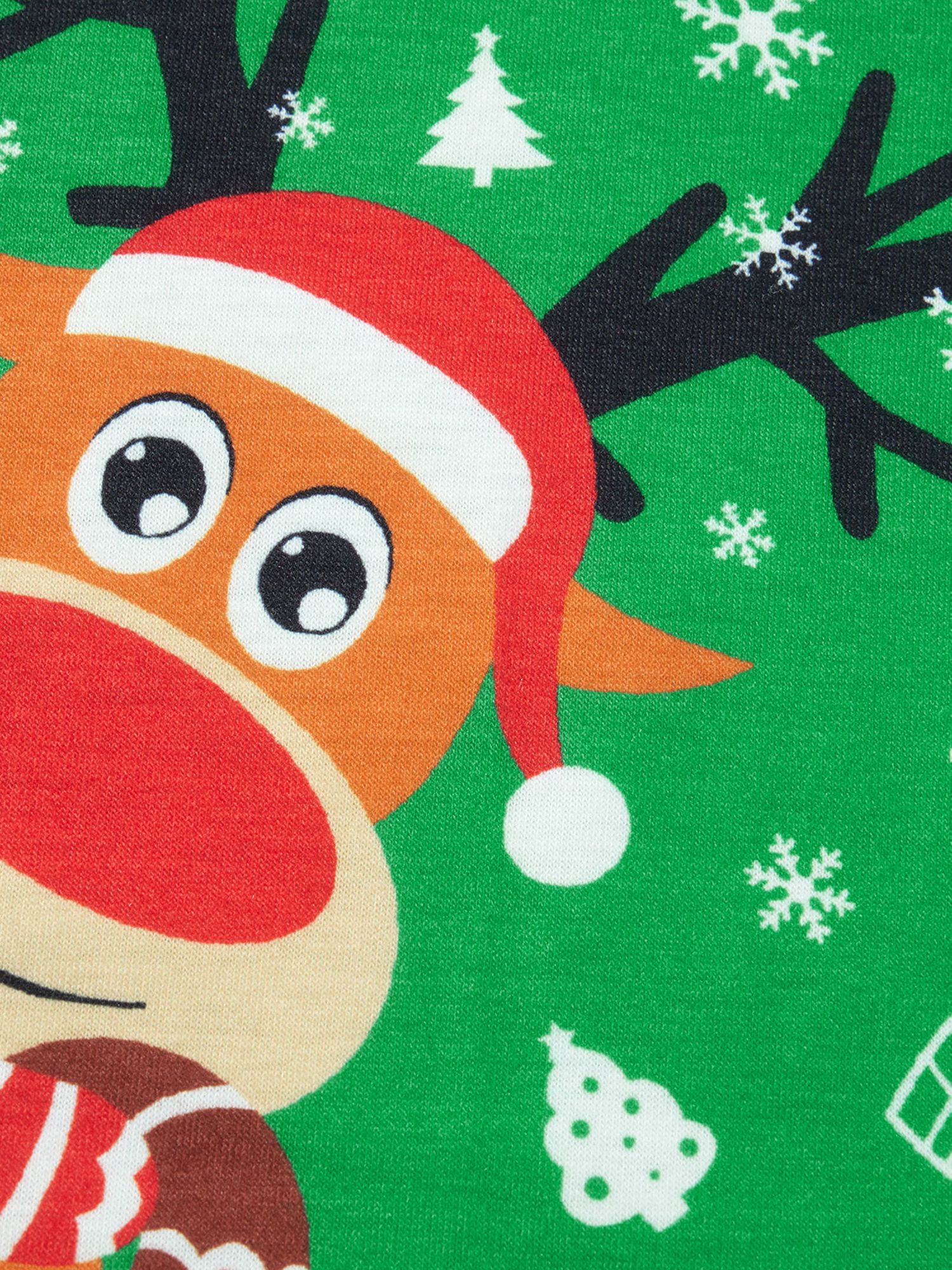 Christmas Family Pajamas Matching Sets Xmas Matching Pjs, Long Sleeve Deer Tops + Plaid Pants Set for Adults, Kid, Baby, Dog - image 5 of 6