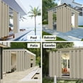 thumbnail image 4 of Easy-Going Outdoor Curtains for Patio Waterproof Cabana Grommet Curtain Panels, Beige, 52 x 108 inch, Set of 2, 4 of 7