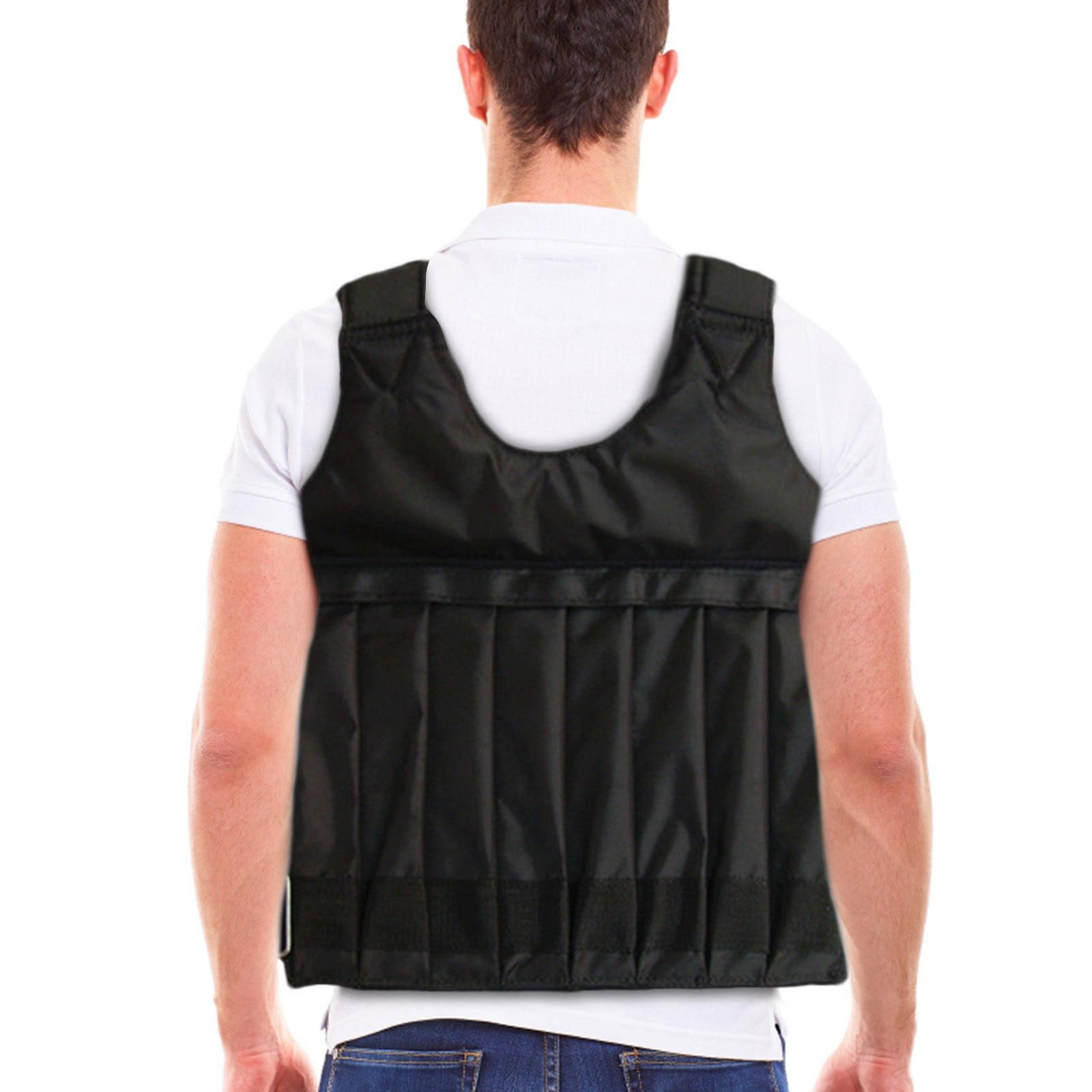 FEISHENTT Adjustable Weighted Vest Up to 110LB Workout Weight Vest Exercise Training Fitness Jacket Running Vest for Man Woman (Not Including Sand and Steel) Black 60x42cm