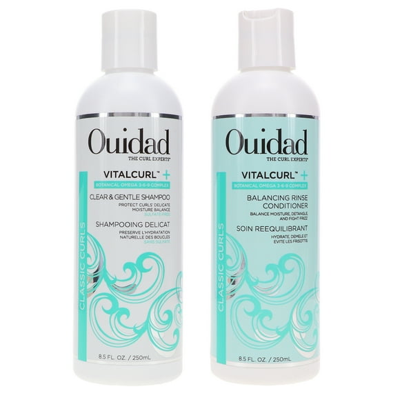 Ouidad Vitalcurl+ Clear & Gentle Shampoo 8.5 oz y Vitalcurl+ Balancing Rinse Conditioner 8.5 oz Combo Pack Ouidad Ouidad Vitalcurl+ Clear & Gentle Shampoo 8.5 oz y Vitalcurl+ Balancing Rinse Conditioner