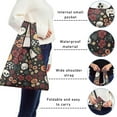 thumbnail image 5 of 5 Pack Foldable Shopping Bag,Halloween Floral Ghosts Pattern Reusable Grocery Bags with Pockets,Large Reusable Tote Bags with Handles Waterproof & Lightweight, 5 of 6