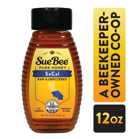 Sue Bee Local Honey, Raw & Unfiltered, Southern California Region, 12 oz Bottle