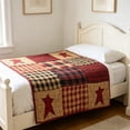 thumbnail image 5 of Yardvibe 4th of July Vintage Blanket, 27.55x39.37 Inch Independence Day Five-Pointed Star Checkered Print Flannel Blanket, Patriotic Retro Throw Blanket for Home Bedroom (A), 5 of 6