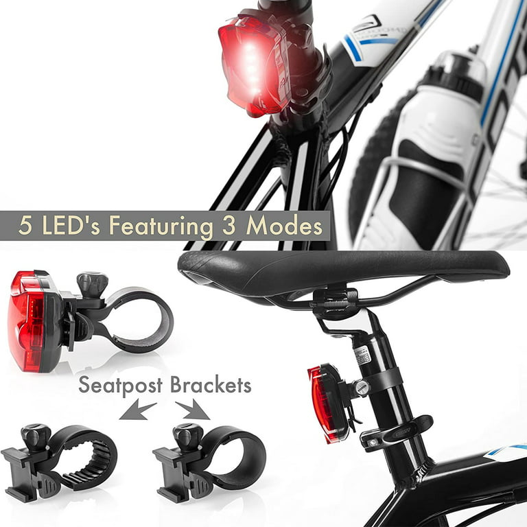 Lnkoo Bike Light Set - Super Bright LED Lights for Your Bicycle - Easy to Mount Headlight and Taillight with Quick Release System - Best Front and