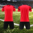 thumbnail image 2 of Miluxas Boys Clothes Summer Solid Color T-Shirt and Shorts Set 2 Pieces Teen Trendy Outfits Red M(M), 2 of 6