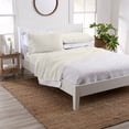 thumbnail image 2 of Great Bay Home Heathered Melange T-Shirt Jersey Knit Wrinkle Resistant Sheet Set  (Twin XL, Ivory), 2 of 7