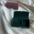 thumbnail image 3 of Joyero arqueado de alta gama, bolsa de almacenamiento de joyería portátil de viaje, caja de almacenamiento de joyería para pendientes y pulseras, 3 of 8