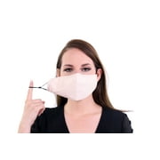 Premium Beige 3 Pk Cotton 3 Layer Reusable Face Masks Soft Fabric, Adjustable Ear Loops & Pocket for Filter, Nose Strip