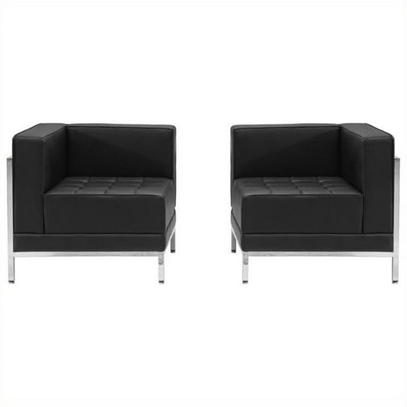 Flash Furniture Hercules Imagination 2-Piece Reception Configuration in Black
