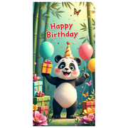 LUUFILx Panda Birthday Backdrop Banner for Kids Party Supplies Happy Birthday Decorations with Balloons and Flowers Party Decor Background Props