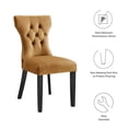 thumbnail image 3 of Maklaine 20" Velvet Dining Chairs in Cognac Brown/Black (Set of 2), 3 of 8