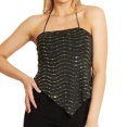 thumbnail image 5 of Mittory Women Sequin Crop Tank Tops Sexy Deep V Backless Halter Body Chain Cami Tops Shiny for Party Night Club, 5 of 8