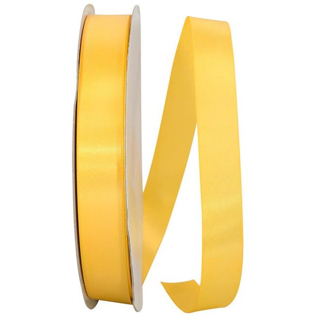 Reliant Ribbon 4950-662-05C 0.875 in. 100 Yards Double Face Satin Ribbon, Yellow Gold