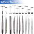 thumbnail image 4 of 10 Pieces Diamond Files, 160mm Mini Modelling Riffler Files Set 4mm Shank Assorted Small Needle Files Triangular Square Flat Shape Metal Files Kit, 4 of 5
