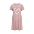 thumbnail image 4 of Sakmal Moo Moos for Women Nightgowns Valentines Short Sleeve Love Soft Mumu Dress Short Heart Print Nightgowns for Women S, 4 of 5