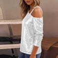 thumbnail image 6 of Laqbezok Sexy Night Out Sparkly One Shoulder Top, Women's Sequin Long Sleeve Glitter Blouse, Elegant Evening Party Outfit, 6 of 10
