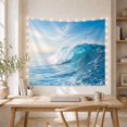 thumbnail image 5 of Curling Turquoise Wave Under Wispy Clouds, Energetic Coastal Style for Ocean Lovers, Surf Wall Decor, Housewarming Gift, Tapestry Wall Hanging for Bedroom and Living Room, 5 of 7