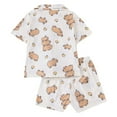 thumbnail image 1 of Ensemble de Pyjama pour Filles Cardigan à Manches Courtes Doux Imprimé Tenue de Nuit Confortable pour Adolescentes, 1 of 8