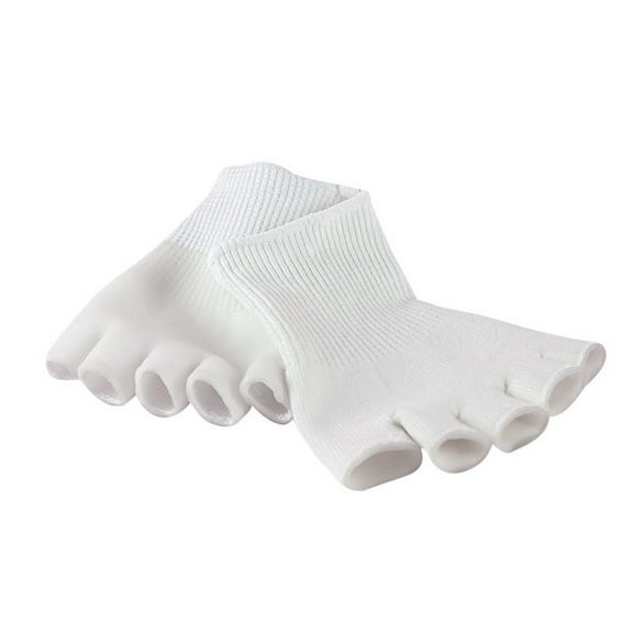 ULTNICE 1 Pair Women's Five Toe Socks Cotton White Heelless Indoor Use
