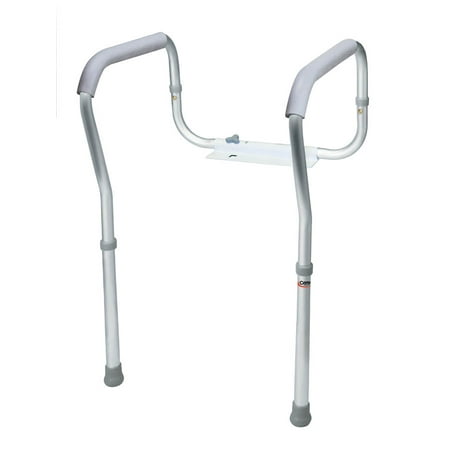 Carex Toilet Safety Rails Carex Toilet Safety Frame with Padded, Non-Slip Grips, Height and Width Adjustable, Fits Most Toilets ()