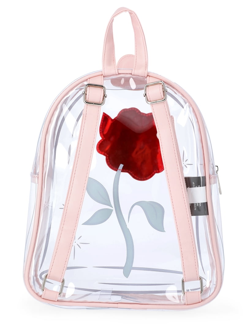 Disney Beauty and The Beast Rose Women's 10" Clear Mini Backpack, Clear Disney Beauty and The Beast Rose Women's 10" Clear Mini Backpack, Clear