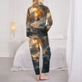 thumbnail image 3 of Pajamas for Women Set - Stormy Ocean Vortex Comfy Long Sleeve Button Up Pajama Sets for Women 2 Piece, Soft Sleepwear Nightwear Pjs Lounge Sets for Women with Pockets, 3 of 6