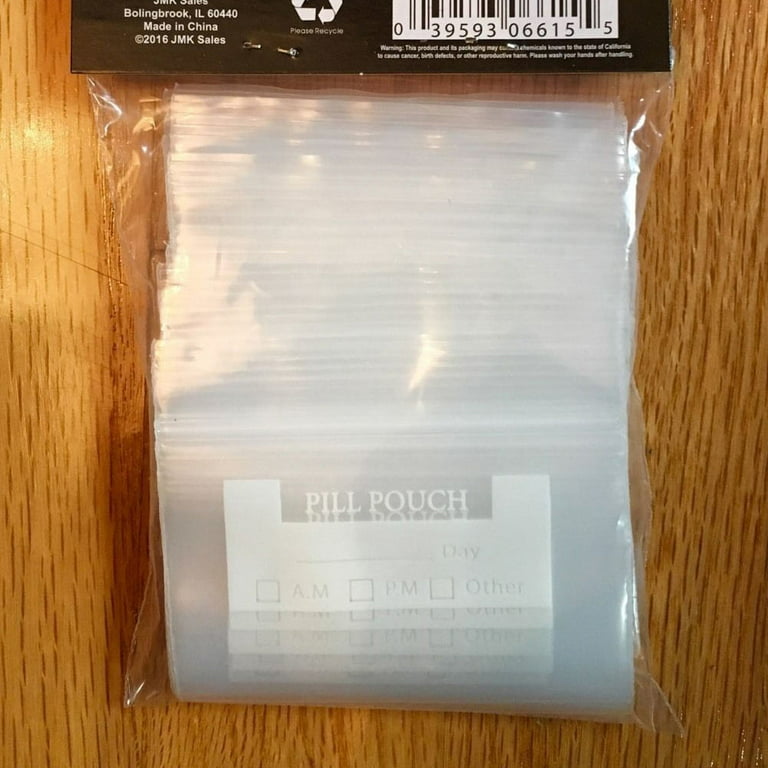 32 Pack Serfeymi Pill Bags 2.75 x 3 inch 12 Mil BPA-Free Travel Medicine  Pouch, Daily AM PM Zippered Pill Organizer Bag Reusable Pill Baggies Pill