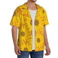 thumbnail image 2 of Susaid Sun Flowers Print Men's Polo Shirts Button Down Short Sleeve Casual Summer Beach Vintage Shirts for Men-XX-Large, 2 of 5