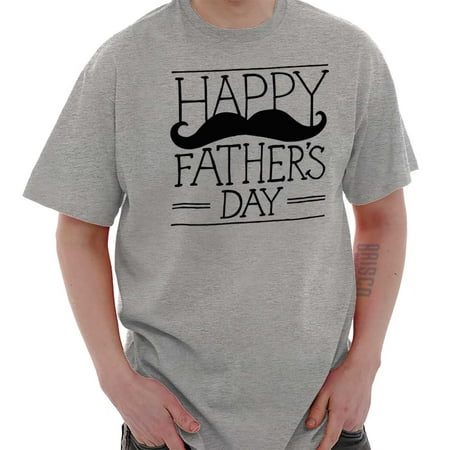 Brisco Brands Happy Fathers Day Mustache Dad Mens Short Sleeve (Happy Fathers Day To The Best Dad In The World)