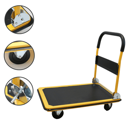 - Magshion Platform Cart Folding Dolly Foldable Hand Truck 330LB-Yellow
