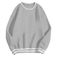 thumbnail image 2 of Kaprioy Long Sleeve For Women Color Block Sweatshirts Basic Pullover Casual Crewneck Tshirt Trendy Fall Fashion Clothes Grey, S, 2 of 2