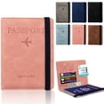 thumbnail image 1 of Cartera de viaje con correa de piel sintética sensible a la presión RFID para libreta de pasaportes, bolso de identificación, 1 of 1